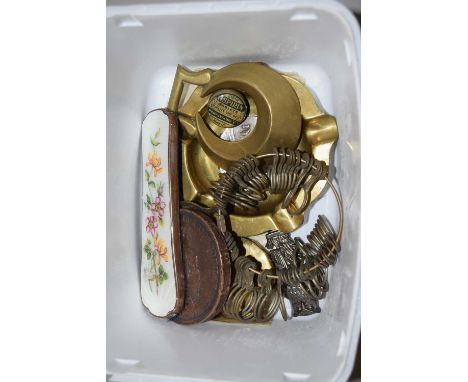 Box of mixed items to include ring sizer set