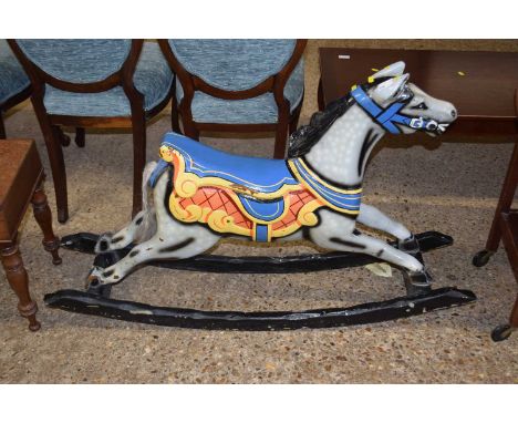 Child's vintage rocking horse, glass fibre construction