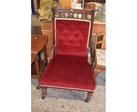 A late Victorian button back nursing chair
