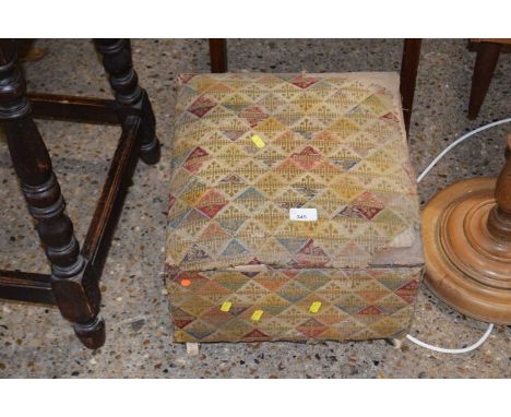 Vintage tapestry covered stool
