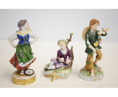 3 Ceramic figures possibly German 