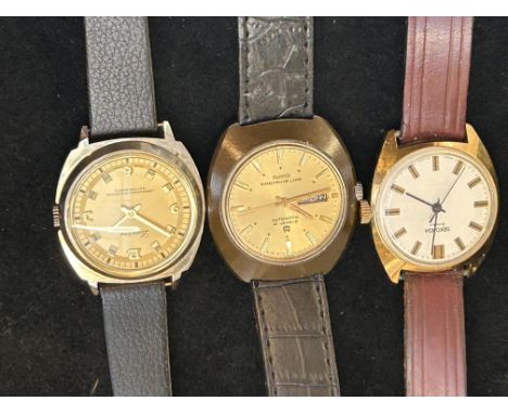 Vintage Sekonda manual wind wristwatch - currently ticking together with 2 other manual wind wristwatches (currently ticking)