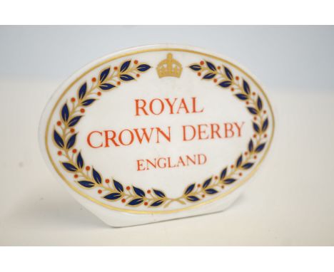 Royal crown derby traders ceramic advertising plaque 