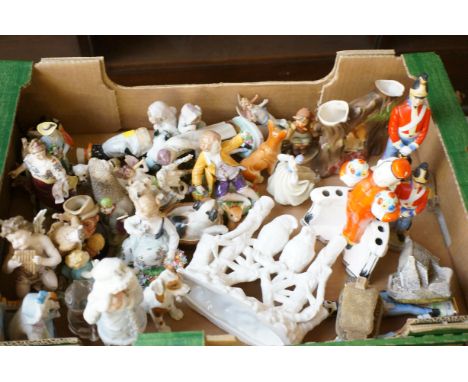 Large collection of ceramic figures, some German majority victorian  