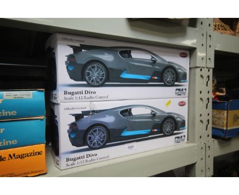 Two radio controlled Bugatti cars, scale 1:12