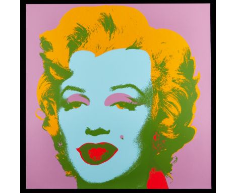 After Andy Warhol (American, 1928-1987). Screenprint in colors on paper from Warhol's "Marilyn" series depicting Warhol's sig