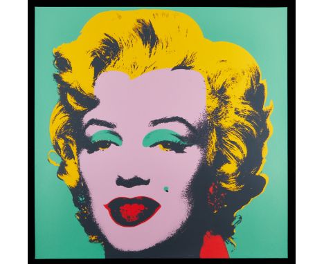 After Andy Warhol (American, 1928-1987). Screenprint in colors on paper from Warhol's "Marilyn" series depicting Warhol's sig