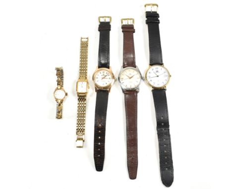 A collection of vintage gentlemen's wristwatches. To include examples by Roamer, Rondine, Marvin and Seiko. The Roamer being 