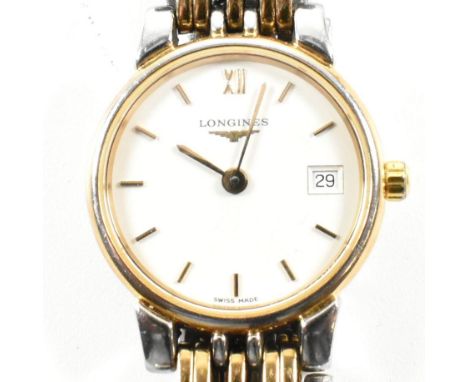 Longines Les Grandes Classiques bicolour wristwatch, reference no. L5 132 3, 26679839. The watch having a champagne dial and 