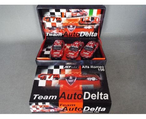 Fly - A Team Autodelta Alfa Romeo 156 three car set from the Historical Teams Collection. # 96052. The cars in the set all ha