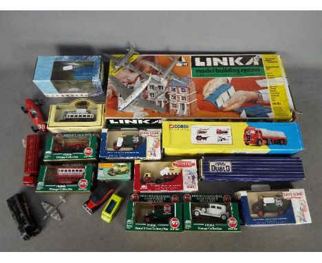 Dinky Toys, Lledo, Linka, Vanguards - A mixed collection of boxed and unboxed diecast with a boxed Linka #8001 Model Building