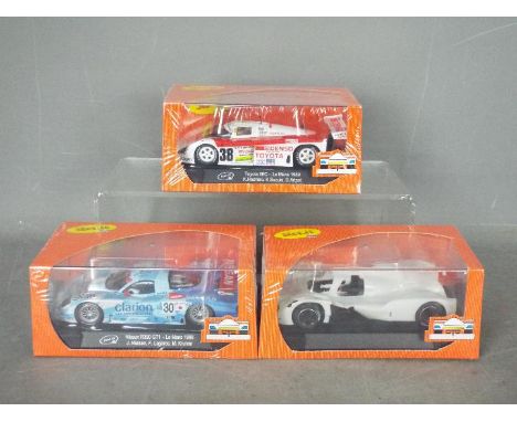 Slot.it - 3 x cars including Toyota 88C Le Mans, Nissan R390 GT1 and Audi R18 TDI self assembly model in white. # CA19c, # CA