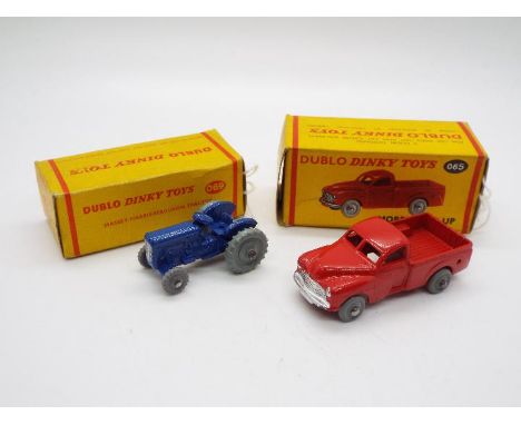Dinky Dublo - Two boxed Dinky Dublo diecast vehicles. Lot includes Dinky Dublo #069 Massey-Harris-Ferguson Tractor; with #065