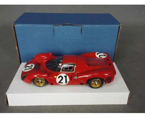 Racer Slot Cars - A rare and highly detailed Ferrari 330 P4 slot car, its number 21 from the 1967 Le Mans 24 Hour race driven