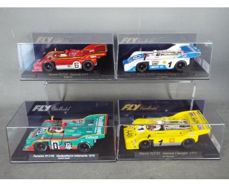 Flyslot - 4 x Porsche 917/10 race cars including 1972 Leo Kinnunen car, 1973 Georg Loos car, 1975 Hockenheim Interserie car a