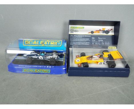 Scalextric - 2 x cars, 1967 Eagle Gurney-Weslake V-12 and a limited edition 1974 Lotus Type 72 driven by Ian Scheckter. This 