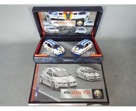 Fly - A Team Alfa Romeo Espana 2 x car Alfa 147 GTA Cup set from the Historical Teams Collection. # 96042. The cars both appe