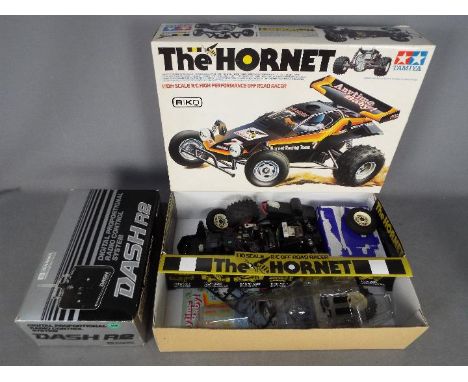 Tamiya - A vintage 1984 part assembled and boxed 1:10 scale Tamiya #5845 'The Hornet' R/C High Performance Off Road Racer. Th