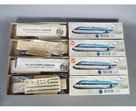 Airfix - Four boxed vintage Airfix plastic model aircraft kits of #03176 McDonnel DC-9-30 'KLM' in 1:144 scale. All kits have