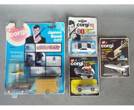 Corgi Juniors - A group of four carded James Bond themed diecast model vehicles from Corgi Juniors. Lot includes E3019 James 