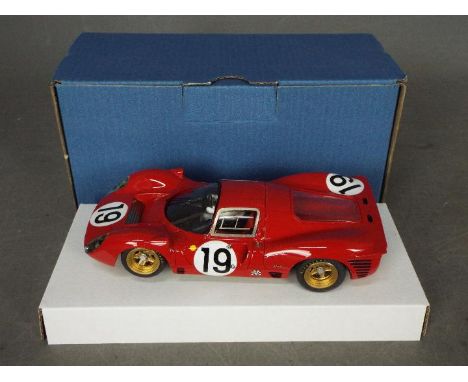 Racer Slot Cars - A rare and highly detailed Ferrari 330 P4 slot car, its number 19 from the 1967 Le Mans 24 Hour race driven