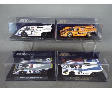 Flyslot - 4 x Porsche 917K models including 1970 Sebring car, 1971 Le Mans car, 1971 Daytona car and similar. # C81, # 88029,