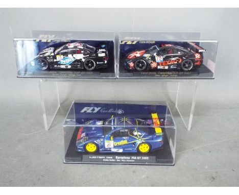 Flyslot - 3 x Lister Storm models including 2000 Silverstone car, 2003 Barcelona car and 2000  Campeonato car. # 88035, # 880