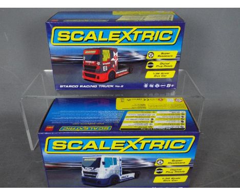 Scalextric - 2 x Trucks, # C3609, # C3610. Number 8 Starco Racing truck and number 22 RCT Racing truck. Bothe appear Mint in 