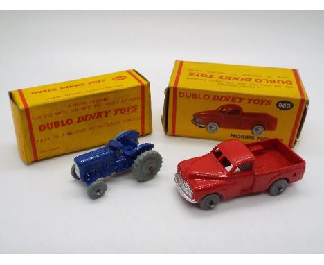 Dinky Dublo - Two boxed Dinky Dublo diecast vehicles. Lot includes Dinky Dublo #069 Massey-Harris-Ferguson Tractor; with #065