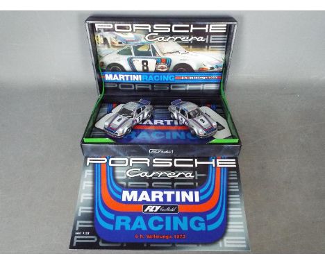 Fly - A 2 x car Porsche 911 Carrera RSR Martini Racing set from the Historical Teams collection. # 96068. Both cars appear Mi