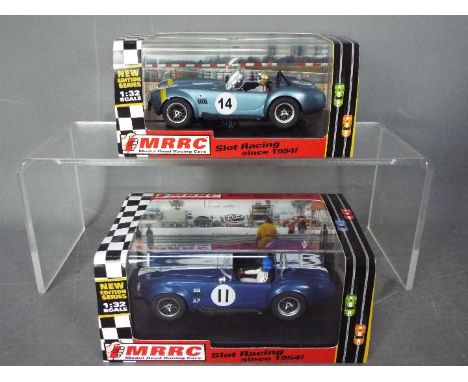 MRRC - 2 x Shelby Cobra race cars by Model Road Racing Cars. # MO-35A, # MO-35E. Both cars appear in Mint condition in Very G