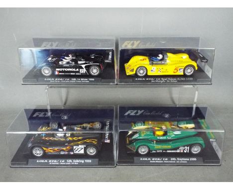 Flyslot - 4 x Lola B98/10 race cars including 1999 Le Mans car, 1999 Sebring car, 2000 Daytona car and similar. # 88038, # 88