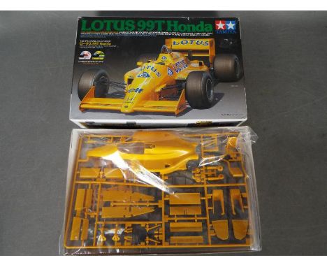 Tamiya - A boxed vintage 1987 Tamiya 1:20 scale 'Grand Prix Collection Series' #57 Lotus 99T Honda (with decals for Senna or 