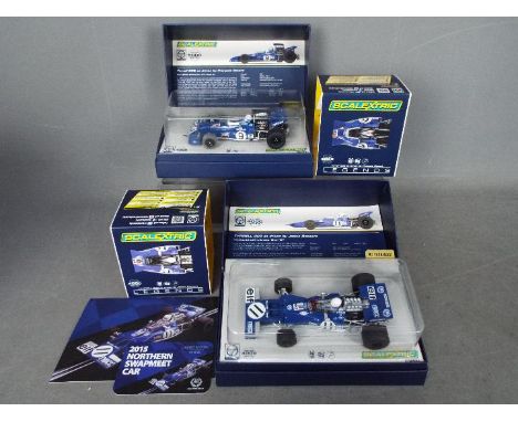 Scalextric - NSCC - 2 x limited edition Tyrell F1 cars one is an NSCC car. 002 driven by Francois Severt and 003 driven by Ja