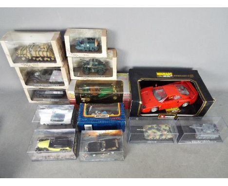 Bburago, Majorette, Atlas Editions, Matchbox, Other - A boxed collection of diecast vehicles in an assortment of scales. Lot 