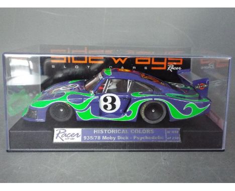 Sideways - A limited edition Porsche 935/78 Moby Dick in Psychedelic livery from the Historical Colours series. Its number 10