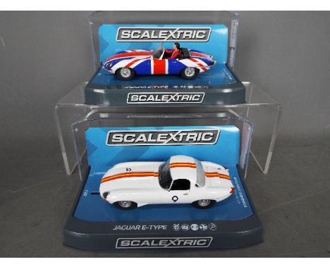  Scalextric Jaguar E Type Union Jack 1:32 Slot Race Car C3878 :  Toys & Games