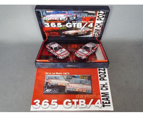Fly - A two car Ferrari 365 GTB/4 Dayton Team CH.Pozzi set from the Historical Teams Collection. # 96047. Both cars appear Mi