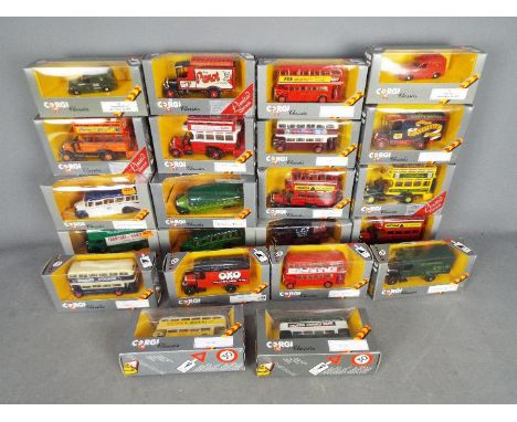 Corgi Classics - Over 20 boxed diecast Corgi Classic diecast model vehicles. Lot includes C949/6 Bedford OB Coach 'Southdown'