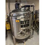 Stout 6 BBL Stainless Steel Brite Tank - Dish Bottom, Glycol Jacketed, Mandoor, Zwi | Rig Fee $300