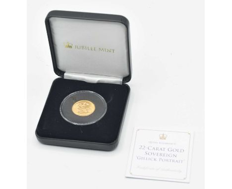 Elizabeth II, Royal Mint, Jubilee Mint 1966 full gold Sovereign with 'Gillick Portrait'