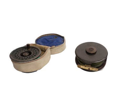 A Hardy ‘The Golden Prince’ salmon reel, 11/12, first edition serial no. 298, with spare spool and soft case.