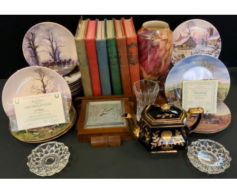 Collectors Plates - Danbury Mint, The Magnificent Shires, Dick Twinney;  Wedgwood The Farm Year;  lustre vase;  teapot;  an o