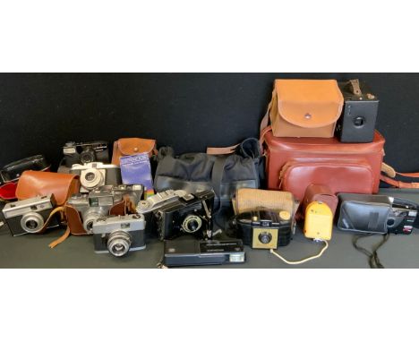 Cameras - Bencini Koroll II;   Bell &amp; Howell 624EE autoset cine camera;  G B Kershaw 110; Kodak folding brownie, six-20 e