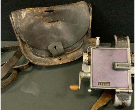 A Setright Insert bus conductor ticket machine, case No B249, serial No 3194, with two back plates and shoulder straps,  issu