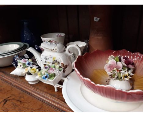 Shelf of pottery 