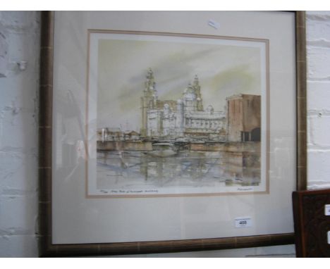 'The Port of Liverpool Building'  signed ltd edition print after Alexander. 