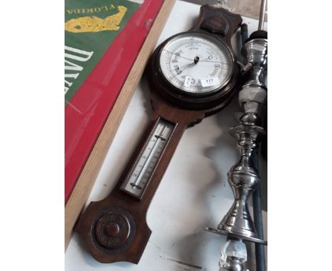 An oak cased barometer 