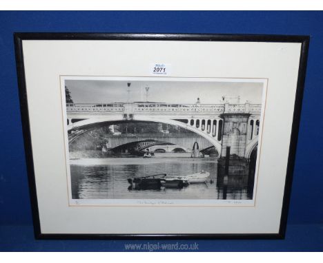 A framed photographic Print 'Four bridges of Richmond' 20" x 16".