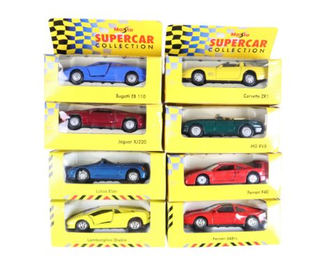 A group of boxed Maisto "Supercar Collection" diecast cars